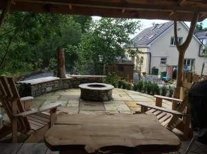 The Gardens Landscaping Canal Bank House Paving Gazebo